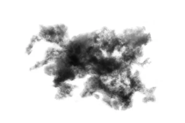 Mraky Izolované Bílém Pozadí Texturovaný Kouř Mračna Štětce Abstraktní Černá — Stock fotografie