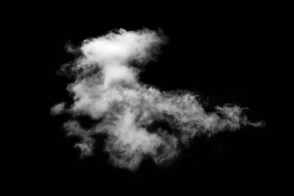 Nube Aislada Sobre Fondo Negro Humo Texturizado Nubes Pincel Negro — Foto de Stock