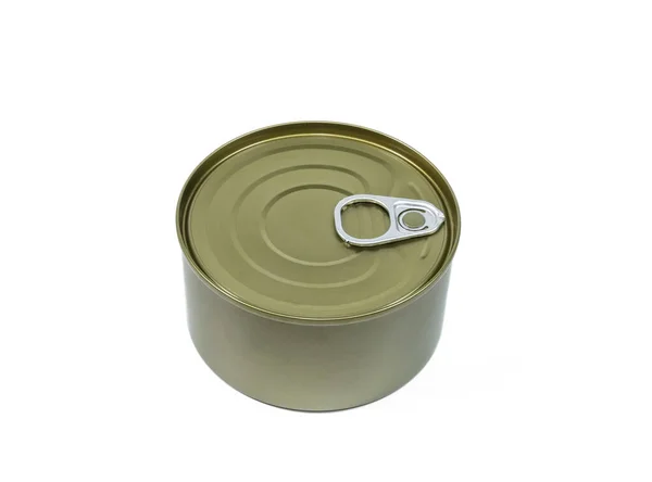 Tin Containers Canned Food Isolated White — Stock Photo, Image