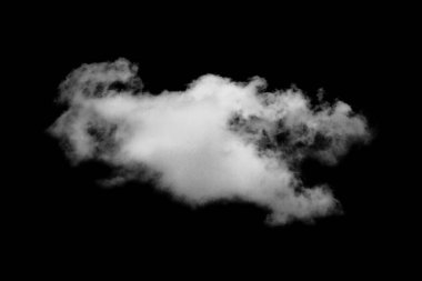 Siyah arkaplanda izole edilmiş bulut, desenli duman, soyut siyah