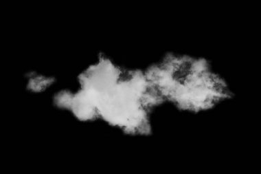 Siyah arkaplanda izole edilmiş bulut, desenli duman, soyut siyah