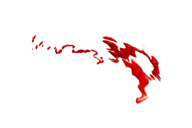 Beyaz, soyut arkaplanda izole edilmiş kırmızı kan damlaları