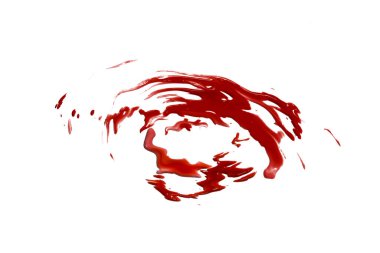 Beyaz, soyut arkaplanda izole edilmiş kırmızı kan damlaları