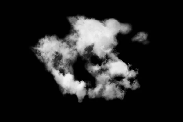 黒の背景に隔離された雲 テクスチャ付き煙 アブストラクト黒 — ストック写真
