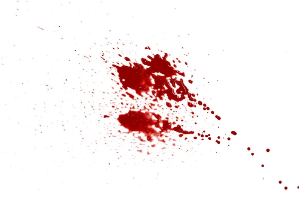 Капли Красной Крови Выделенные Белом Абстрактном Фоне — стоковое фото