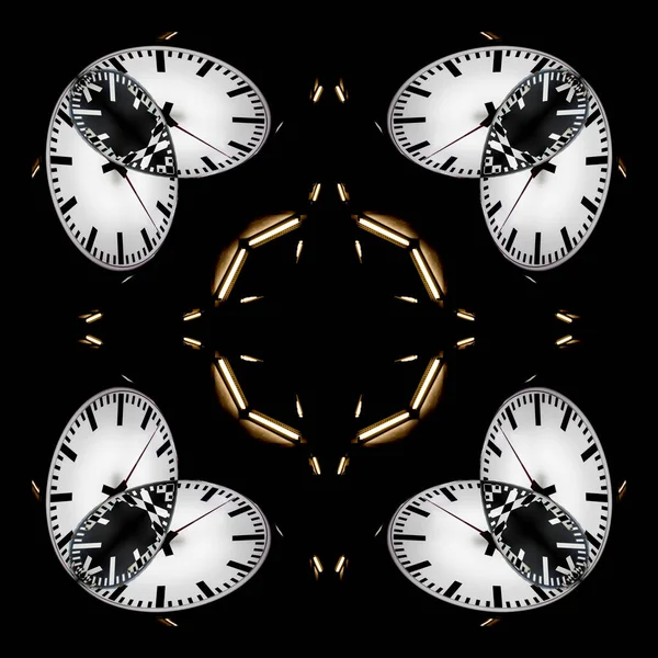 Reloj Blanco Sin Costuras Oscuridad Patrón Abstracto — Foto de Stock