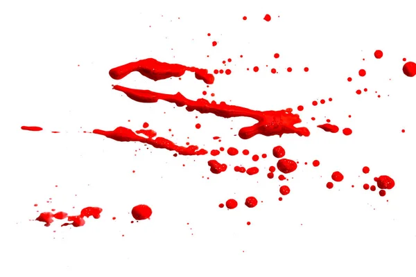 白くて抽象的な背景に隔離された赤い血が — ストック写真