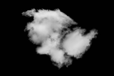 Siyah arkaplanda izole edilmiş bulut, desenli duman, soyut siyah