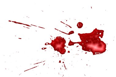 Beyaz arkaplanda izole edilmiş kırmızı renkli damlalar, soyut desen