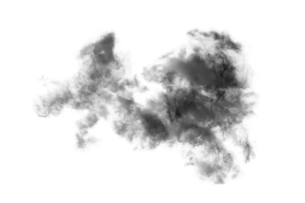 Nube Aislada Sobre Fondo Blanco Textura Humo Negro Abstracto — Foto de Stock