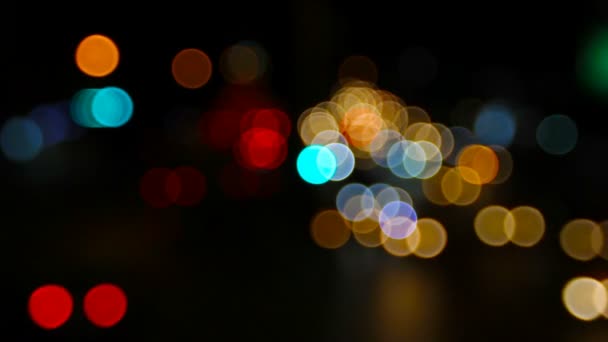 Światło Rozmyte Reflektory Ulicach Miasta — Wideo stockowe