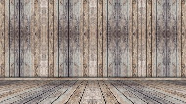 Kahverengi duvar ve zemin oda ahşap arka plan 