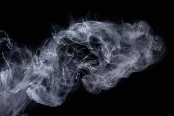 Polvere Astratta Fumo Isolato Fondo Nero — Foto Stock