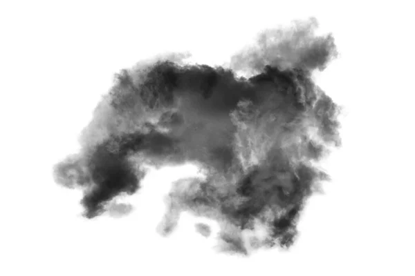 Nube Aislada Sobre Fondo Blanco Textura Humo Negro Abstracto — Foto de Stock