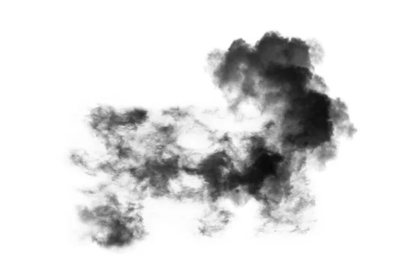 Cloud Geïsoleerd Witte Achtergrond Smoke Textured Abstract Zwart — Stockfoto