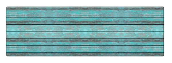 Langer Holztisch Isoliert Auf Weißem Hintergrund Blauer Schreibtisch — Stockfoto