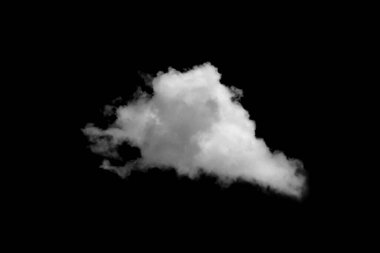 Siyah arkaplanda izole edilmiş bulut, desenli duman, soyut siyah