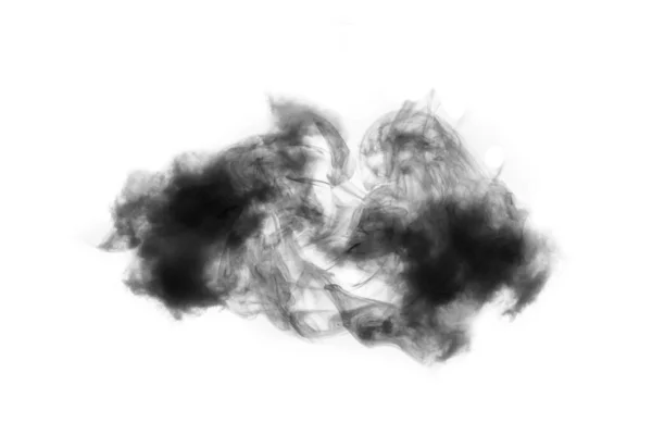Nube Aislada Con Polvo Sobre Fondo Blanco Textura Humo Negro — Foto de Stock