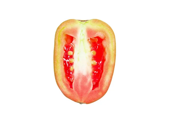 Färsk Halv Tomat Isolerad Vit Bakgrund — Stockfoto