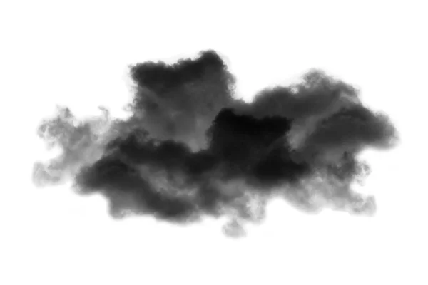 白い背景に隔離された雲 煙が質感 アブストラクトブラック — ストック写真