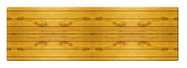 顶部木制长桌子 白色背景隔离 棕色桌子 — 图库照片