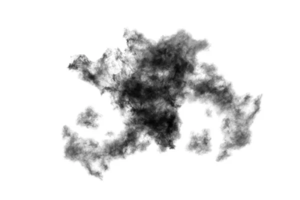 Nube Aislada Sobre Fondo Blanco Textura Humo Negro Abstracto — Foto de Stock