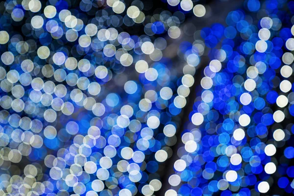 Lumières Bokeh Bleues Blanches Lumières Noël Nouvel — Photo