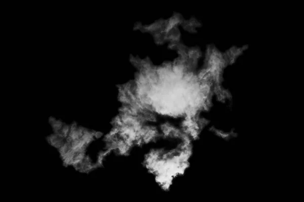 Nuage Isolé Sur Fond Noir Fumée Texturée Abstrait Noir — Photo