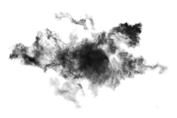 Felhő Elszigetelt Fehér Háttér Füst Texturált Absztrakt Fekete — Stock Fotó