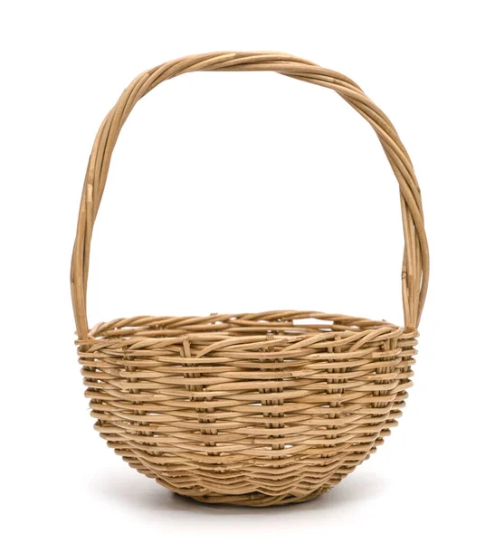 Wicker Basket Isolated White Background — Stock Photo, Image