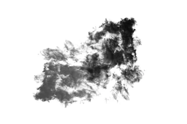 Nuvem Isolada Fundo Branco Fumaça Texturizada Preto Abstrato — Fotografia de Stock