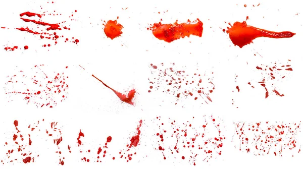 在白色背景 抽象图案下分离的红血球采集滴 — 图库照片