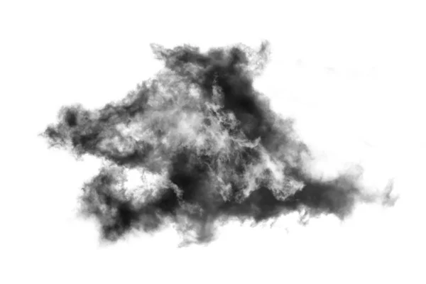 Cloud Geïsoleerd Witte Achtergrond Smoke Textured Abstract Zwart — Stockfoto