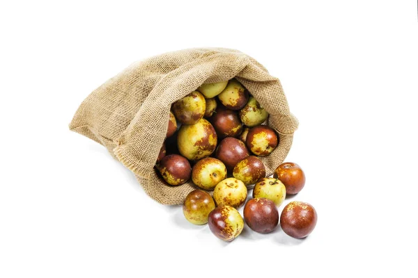 Chinese Jujube Sack Isolated White Background — Stock Photo, Image