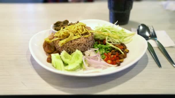 Rice Seasoned Shrimp Paste Tajskie Jedzenie — Wideo stockowe
