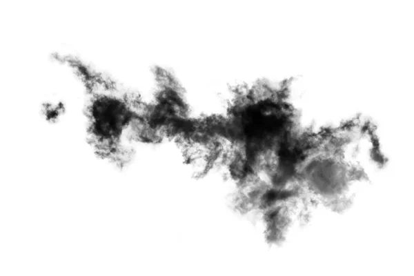 Nube Aislada Sobre Fondo Blanco Textura Humo Negro Abstracto — Foto de Stock