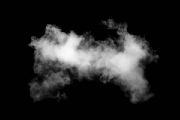 Elszigetelt Fehér Felhő Fekete Háttérrel Texturált Füst Elvont Fekete — Stock Fotó