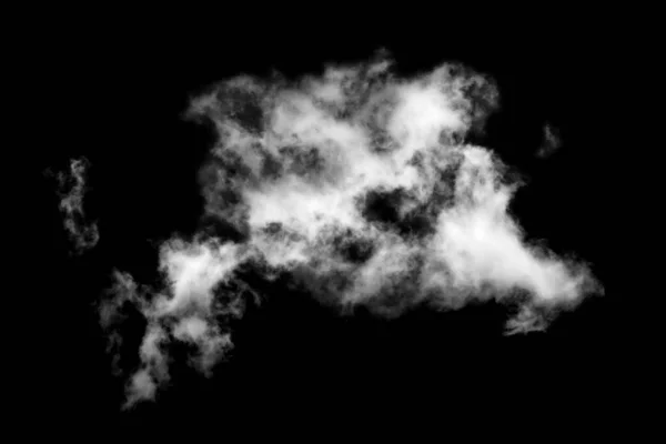 Siyah Arkaplanda Izole Beyaz Bulut Desenli Duman Soyut Siyah — Stok fotoğraf