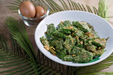 Tırmanan Gıdıklayan Yumurta veya cha-om omleti, Tayland foo