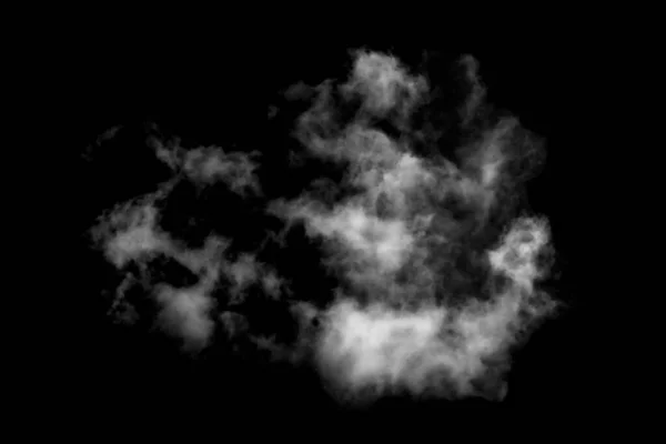 Изолированные Белые Облака Черном Фоне Текстурированный Дым Абстрактный Черный — стоковое фото