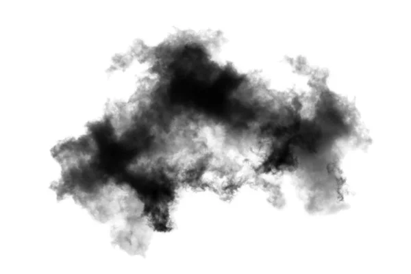 Nube Aislada Sobre Fondo Blanco Textura Humo Negro Abstracto — Foto de Stock