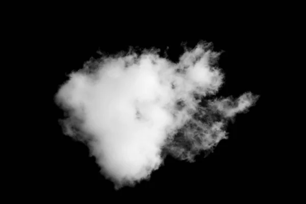 Isolierte Weiße Wolke Auf Schwarzem Hintergrund Strukturierter Rauch Abstraktes Schwarz — Stockfoto