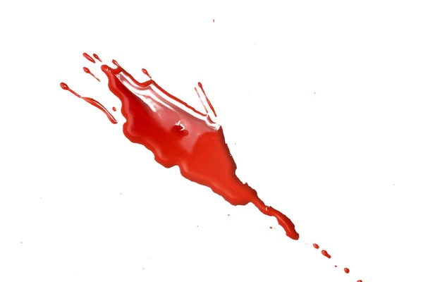 Closeup Σταγόνες Κόκκινου Αίματος Που Απομονώνονται Λευκό Φόντο Αφηρημένο Μοτίβο — Φωτογραφία Αρχείου