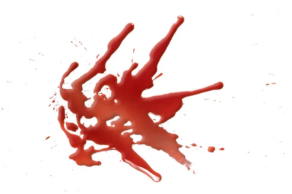Gotas Sangre Roja Aisladas Sobre Fondo Blanco Patrón Abstracto —  Fotos de Stock