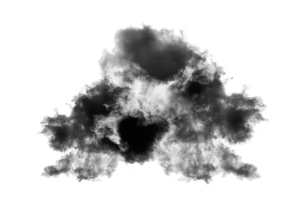 Nube Aislada Sobre Fondo Blanco Textura Humo Negro Abstracto — Foto de Stock
