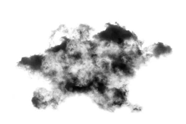 Nuvem Isolada Fundo Branco Fumaça Texturizada Preto Abstrato — Fotografia de Stock