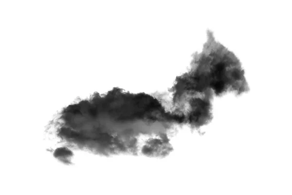 Nube Aislada Sobre Fondo Blanco Textura Humo Negro Abstracto — Foto de Stock