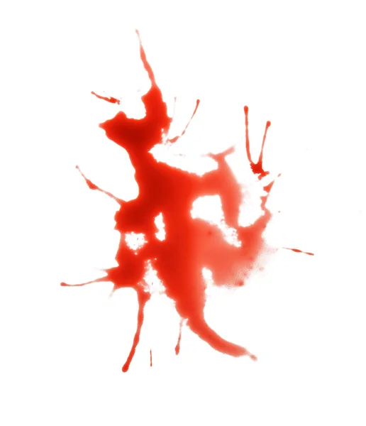 Капли Красной Крови Выделенные Белом Фоне Абстрактный Рисунок — стоковое фото