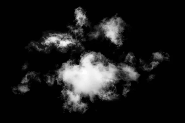 Nubes Aisladas Sobre Fondo Negro Blanco Abstracto Humo Texturizado — Foto de Stock