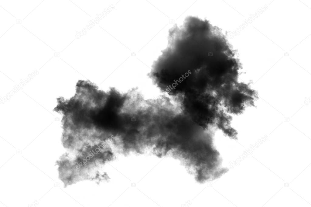 Cloud Isolated on white background,Smoke Textured,Abstract black